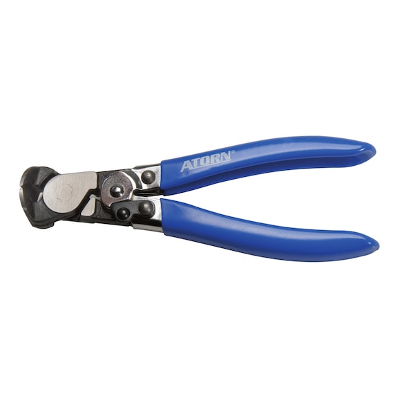 ATORN double-action end-cutt. nippers, 160 mm, f piano wire, w. PVC dipped hd sl - Double-action end cutting nippers with dipped grip covers