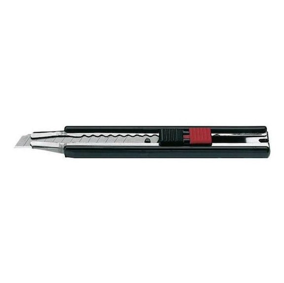 Couteau ORION av. lame sécable 140&nbsp;mm, larg. lame 9&nbsp;mm, fabrication en plastique - Cutter, boîtier en plastique