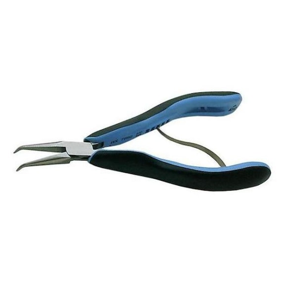 Precision electronics pointed pliers, curved jaws