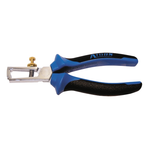 ATORN wire-stripping pliers, 160 mm, chrome-plated, 2 component grip - Wire stripping pliers, adjustable