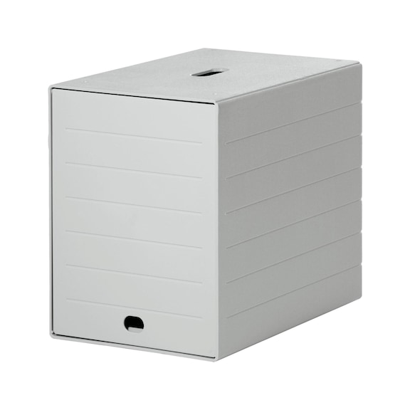 Caja con cajones DURABLE, poliest. resist. a impactos, 322 x 250 x 365 mm, gris - Caja para cajón