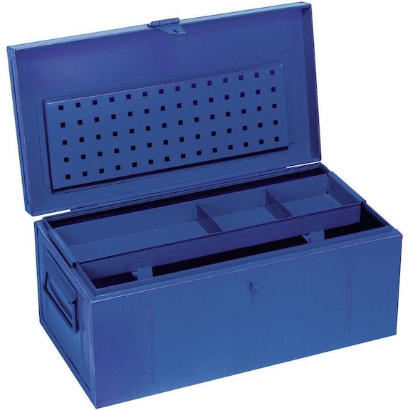 Werkzeugkasten aus Stahlblech 830x440x340 mm RAL 5002 ultramarinblau - Werkzeugkasten