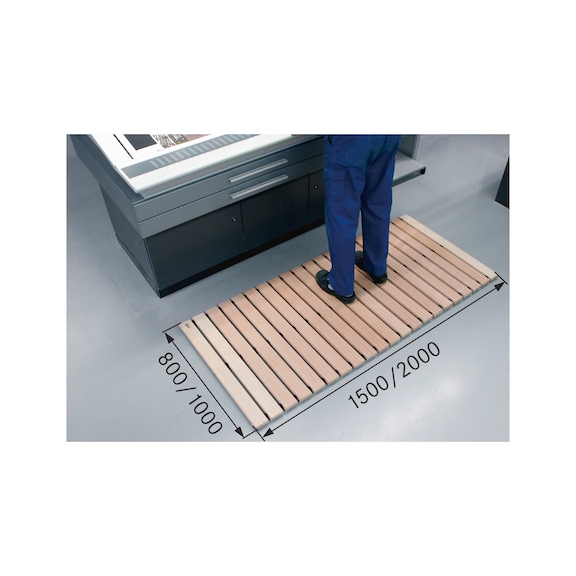 木质安全格栅底板 1500 x 800 mm，三侧楔入 - 木质安全格栅底板