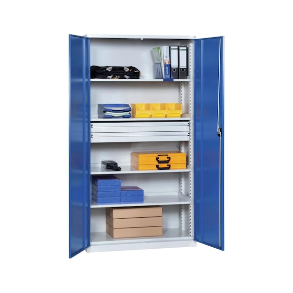 HK steel cabinet with hinged doors H x W x D 1950 x 1000 x 500 mm - Wing door cabinet with solid sheet metal doors