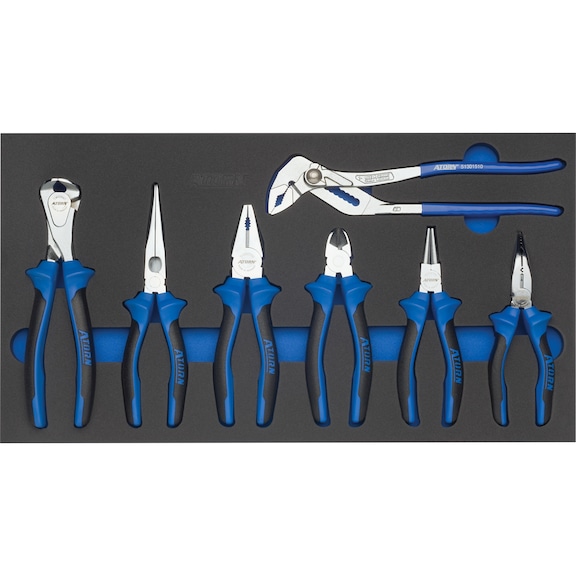 ATORN hard foam insert equipped with pliers set, 265x490x30 mm - Hard foam insert equipped with tools, pliers set