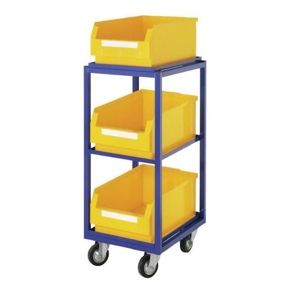 Serving/picking trolley, model 17, 1315 x 1015 x 485&nbsp;mm, w. 4 str. sh., RAL7016 - Serving and picking trolleys