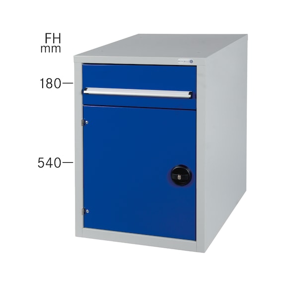 HK GK 1 aláépíthető szekrény, RAL 7035/5010 - Munkapad aláépíthető szekrény 1 fiókkal és 1 ajtóval