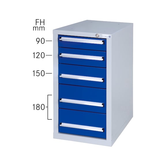 Workbench undercounter cabinet with 5 drawers