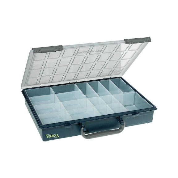 RAACO assort. box w. 17 removable compart. inserts HxWxD 57 x 338 x 261 mm - Assortment box with removable compartment inserts