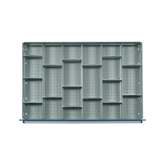 Compartment rails and compartment dividers 21 compartments