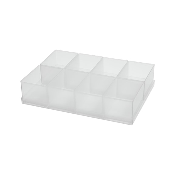 Juego cajas RAACO A8-1 f. cajones, portaherramientas: 8 cajas trans 47x55x79&nbsp;mm - Set de organizador