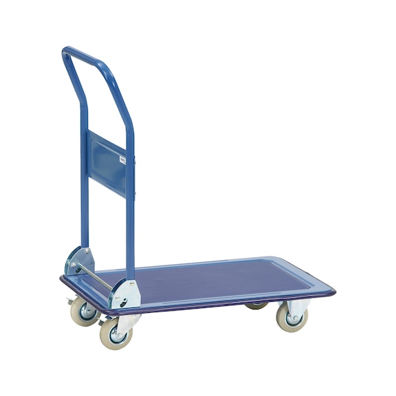Wózek platformowy 3101 pow. ładunk. 910x610 mm platforma z blachy stalowej pras. - Wózek platformowy z uchwytem do pchania, składany