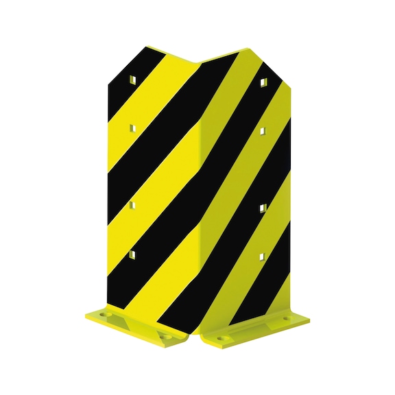 META çarpma koruması köşesi yük. 400 mm, siyah/sarı, 4 beton vidası ile eksiksiz - Çarpma koruması köşesi