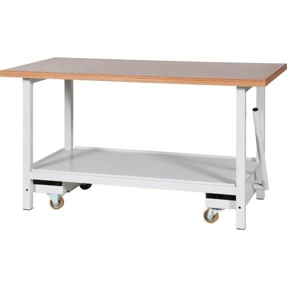 Workbench series L 1500, with lowerable transport unit