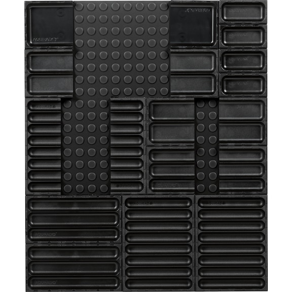Sistem 19 bucăți pentru organizare AQURADO, dimensiuni covor 480 x 576 mm, cutii de 24 mm înălțime - Sistem de organizare 19 bucăți 480 x 576 mm
