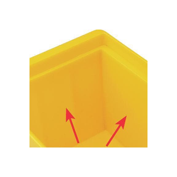 Bacs à bec RASTERPLAN taille 6, 230x140x130 mm jaune - Bac à bec