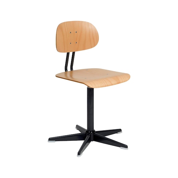 工作椅，高度在 450-570 mm 之间可调，RAL 7021 - 工作转椅，带滑轮