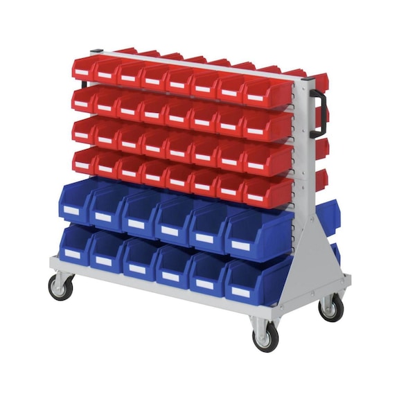 Trolley with easy-view storage bins made of polyethylene