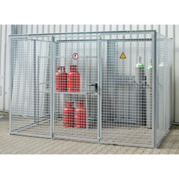 Gas bottle container without roof, with single-leaf door - 1