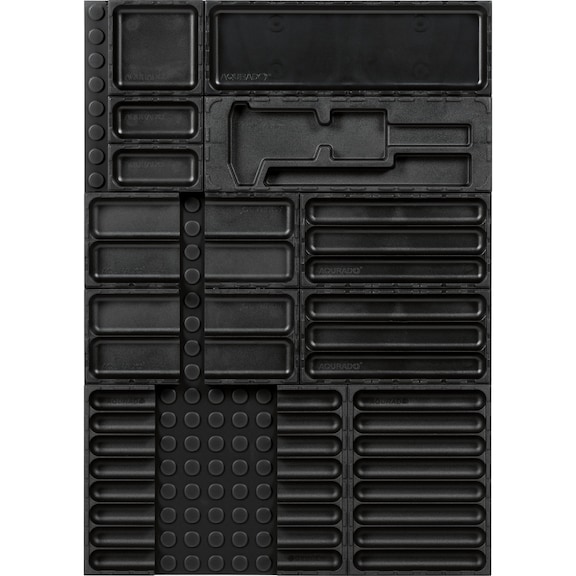 AQURADO Ordnungssystem 15-teilig Abm. Matte BxT 408x576mm Boxen 24mm hoch - Ordnungssystem 15 tlg. 408 x 576 mm