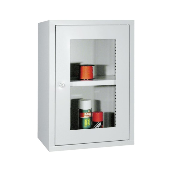 Suspended wall cabinet with 1 door with viewing window