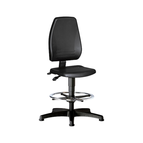 ECONOMY swivel work chair with foot rest ring and glide runners