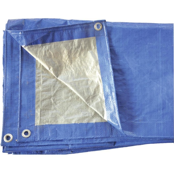 Látková plachta, modrá, 3 x 4 m, alu oka po 1 m, odolná vůči olejům/UV záření - Krycí látkové plachty