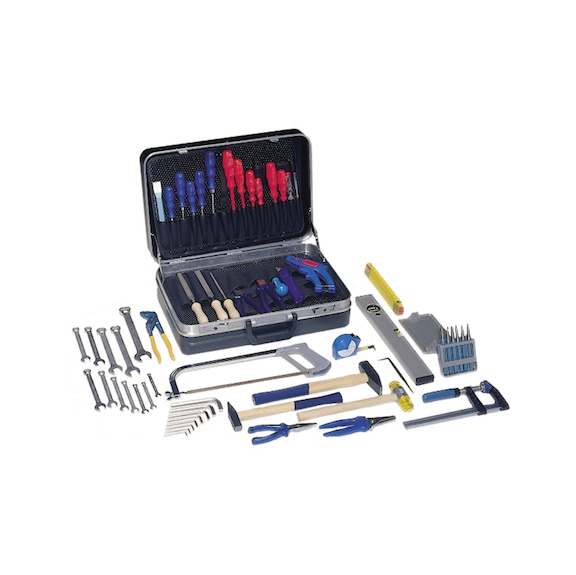hard tool case with tool assortment, 60 pieces