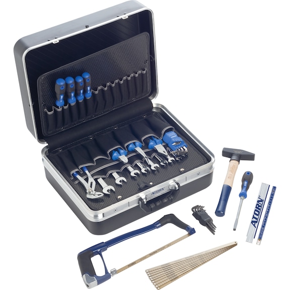 Caisse à outils rigide ATORN avec assortiment d'outils de 48 pièces - Caisse à outils rigide avec assortiment d'outils, 48 pièces