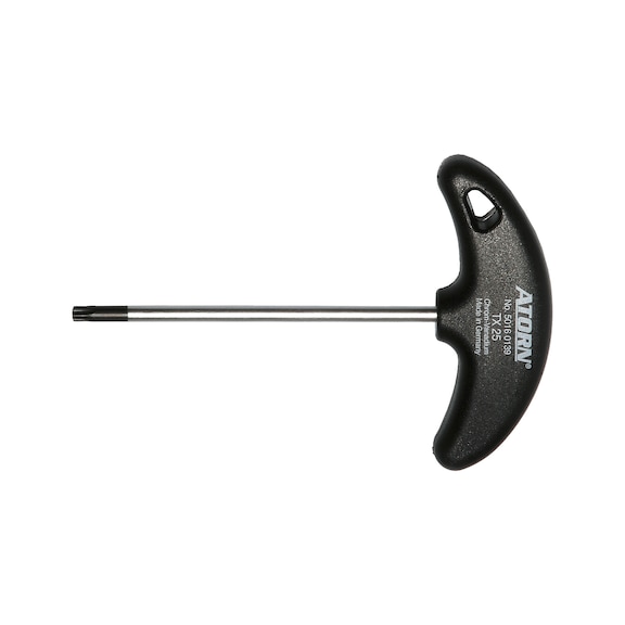 Screwdriver with ergonomically shaped T-handle