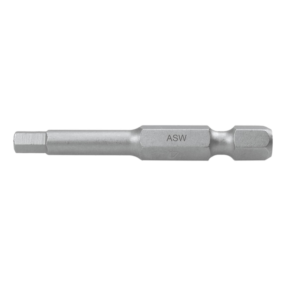 ASW hatszög bit, 1/4", E 6,3, kulcsméret 6 mm, 70 mm, erősített kivitel - Hatszög bit, 1/4” E 6.3, 50&nbsp;mm vagy 70&nbsp;mm