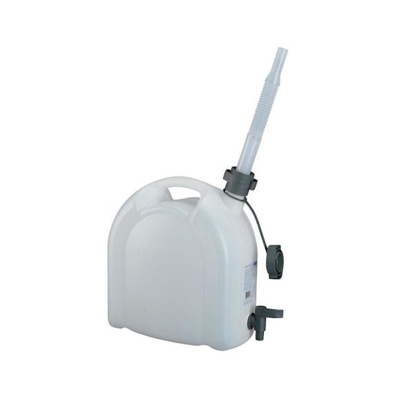 PRESSOL Wasserkanister 10 l aus HDPe mit Ablasshahn und flexiblem Auslaufrohr - Wasserkanister 10 l