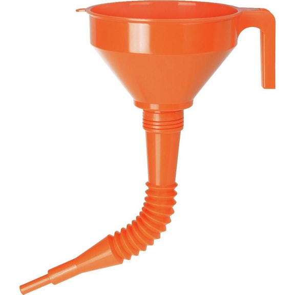 PRESSOL catalytic converter funnel, HDPE, orange, 160 mm/1.2 l, with screen - Funnel made of plastic, 160&nbsp;mm