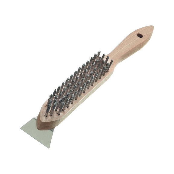 Hand brushes with scraper