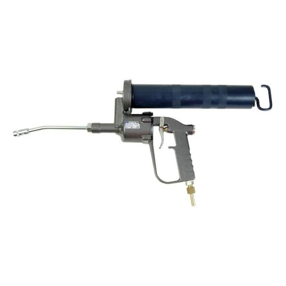 Compressed air grease gun, 500-ml capacity - Pneumatic grease gun with nozzle pipe and mouthpiece
