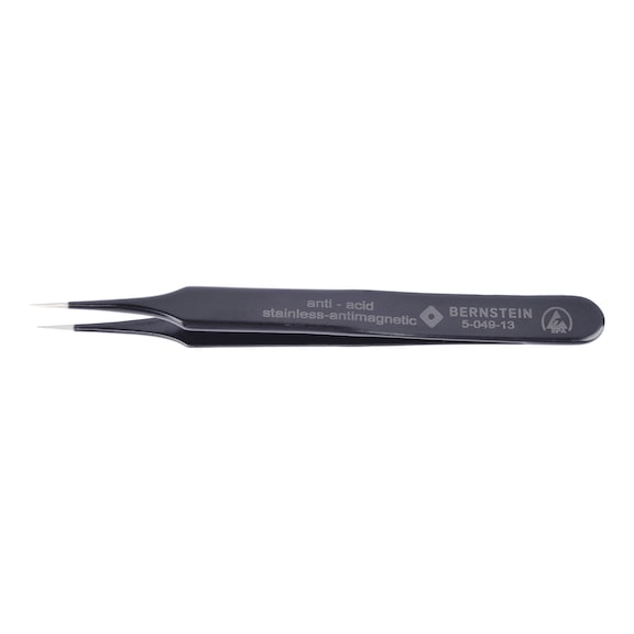 BERNSTEIN ESD tweezers, straight, super point 110&nbsp;mm - SMD tweezers with ESD coating