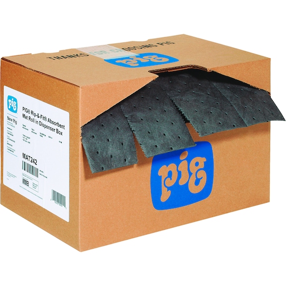 Univ. abs. role PIG, Rip&Fit MAT242, 38&nbsp;cm x 18&nbsp;m, vys. gramáž, dávkovací box - Rip & Fit® universal absorbent roll – multiple perforations for improved portioning