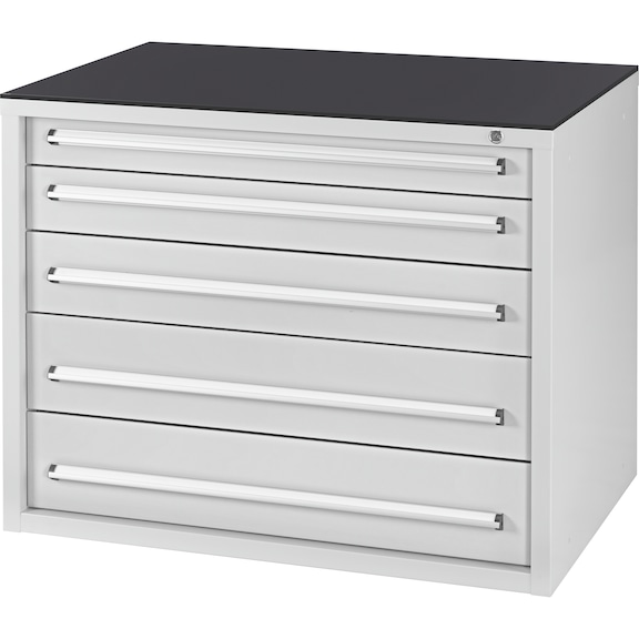 ORION tool cabinet B, 5 drawers, RAL7035/7035, full-extension - drawer cabinet B — with fully extending drawers