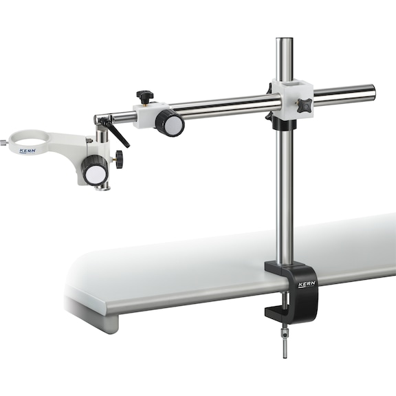 telescopic stand with table clamp, including microscope holder