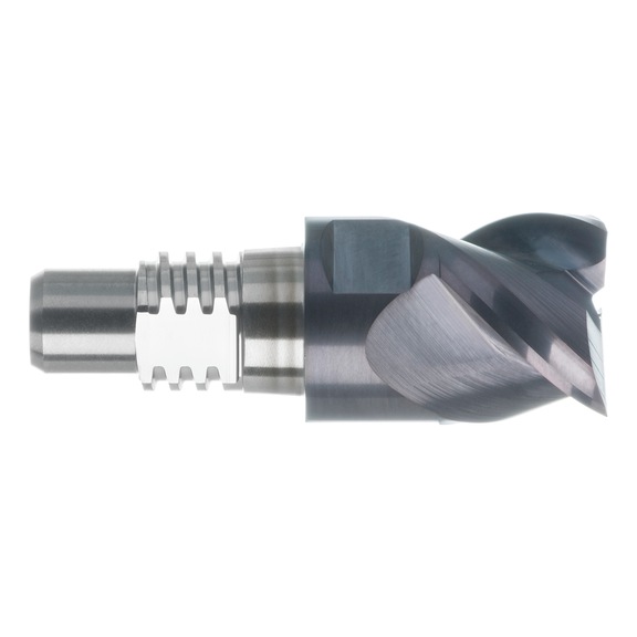 Solid carbide end mill for interchangeable head system - 1
