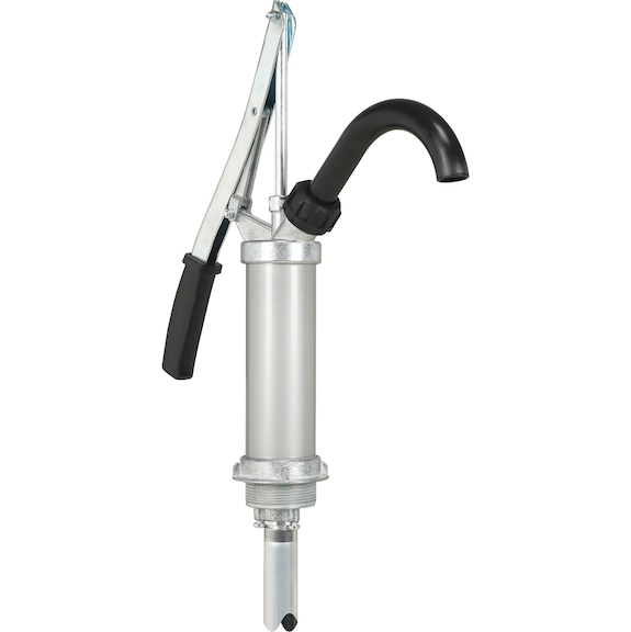 Pompe de transvasement à levier PRESSOL avec tuyau en acier - Pompe de transvasement tubulaire en acier avec tuyau d'aspiration télescopique