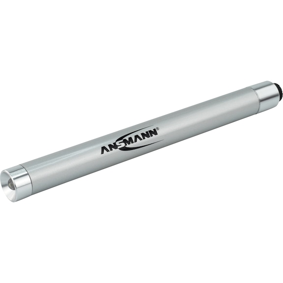 ANSMANN LED 笔形手电筒 X 15，银色，134 毫米长，金属外壳 - LED 笔形手电筒 X 15