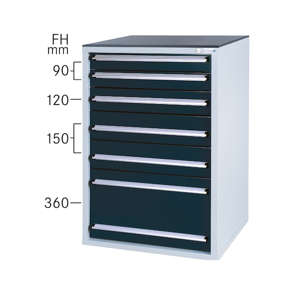 Système d'armoire à tiroirs 550 S avec 6 tiroirs SOFT-CLOSE