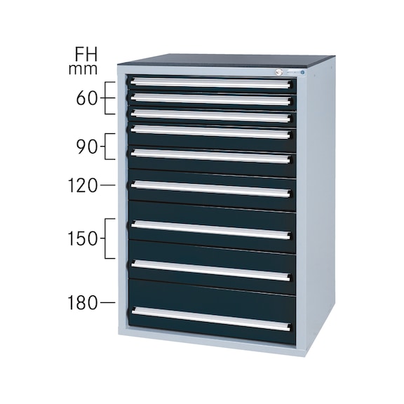 Drawer cabinet system 550 S with 9 SOFT-CLOSE drawers