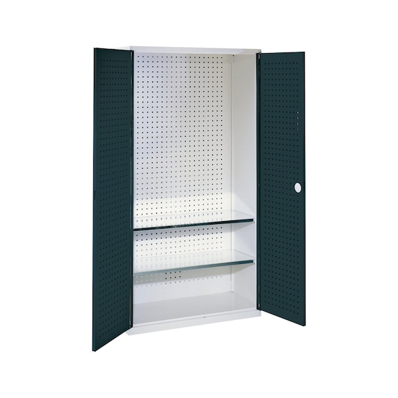 RasterPlan szerszámos szekrény perf. lem. ajtók, 1950x1000x410&nbsp;mm RAL 7035/7016 - Szerszámtartó szekrények polcokkal