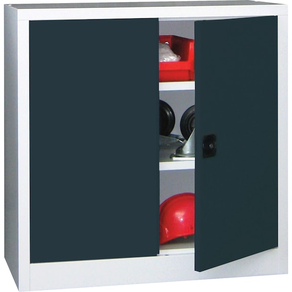 Wing door cabinet with solid sheet metal doors, width 1000&nbsp;mm