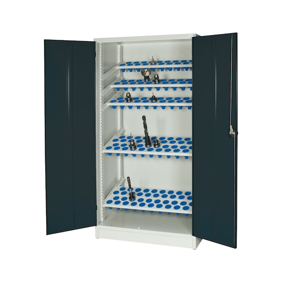 Armoire portes battantes WTS 140 supports SK 40 1 950x1 018x620 mm RAL 7035/7016 - armoires à portes battantes avec alvéoles plastique