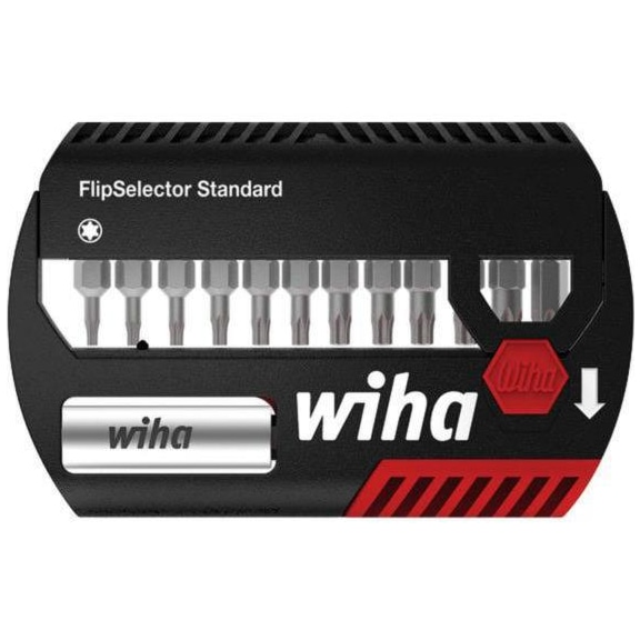 Caja de puntas WIHA 1/4 pulg. FlipSelector estándar, 13 piezas, TX - Caja de puntas FlipSelector