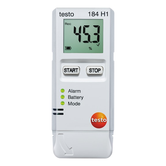 Registrador datos TESTO 184 H1 control de transporte rango medic. -20 a +70 °C - Registrador de datos de humedad y temperatura para monitorización de transporte