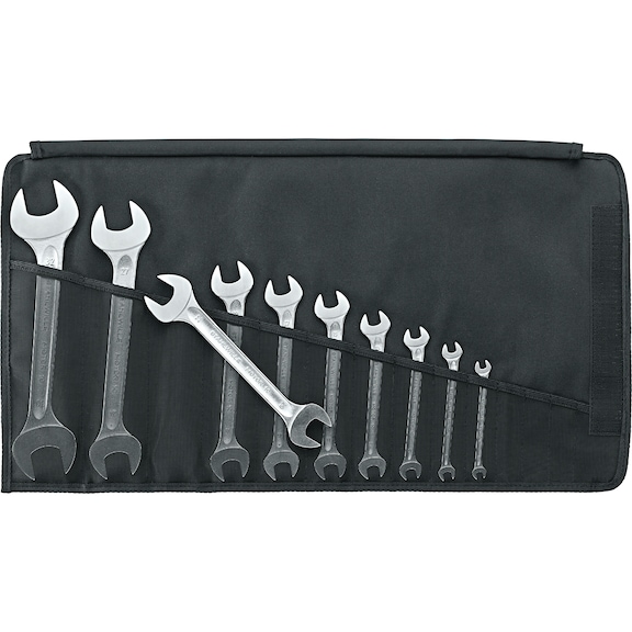 Double open-end wrench set, 10 pieces